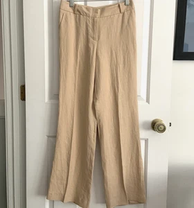 Talbots beige Signatur 100 % Leinen Anzughose Damengröße 4 neu mit Etikett/Defekt - Bild 1 von 14