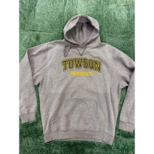 Towson University Y2K Gray Pullover Large Sweatshirt Hoodie Unisex - Picture 1 of 5
