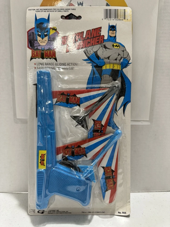 Batman Batplane Launcher 1989. Gordy Intl'. Inc. TM 1982 DC Comics Inc. ¡Nuevo en paquete! Foto 1 de 4