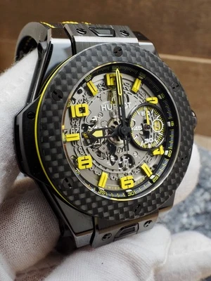 宇宙宝 Big Bang Unico 法拉利黄色黑色 99% 全新带盒 罕见 401.CQ.0129.VR 27K 列表 — 第 1/4 张图片