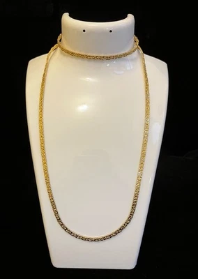 Beautiful Gold Filled Necklace & Bracelet Fancy Herringbone Chain, 1/20 12K G.F. - Image 1 of 4
