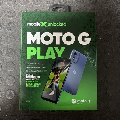 MobileX Motorola Moto G Play (2024) UNLOCKED 6.5HD+/64Gb/50MP Blue Phone 🆕 - Image 1 of 3