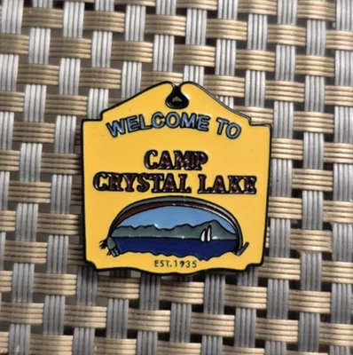 Camp Crystal Lake (Friday 13th movie) Metal Pin Badge New Horror - Image 1 of 4