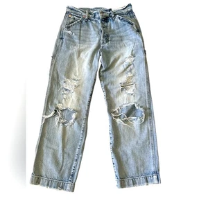 Jeans da falegname a mosca Gap Destroyed a vita alta con bottoni ritagliati, taglia 4 (vita 27") - Foto 1 di 7