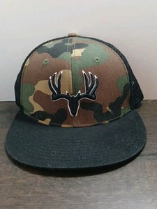 Deer Rack Embroidered Antlers Camouflage Snapback Trucker Hat Cap - Picture 1 of 7
