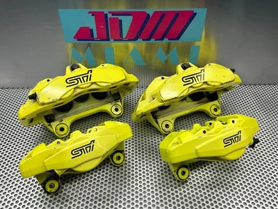 Комплект передних + задних желтых тормозных суппортов 2018–2021 Subaru WRX STI Brembo - Изображение 1 из 4