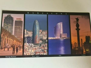 POST CARD OF BARCELONA MOST FAMOUS HIGHER TOWERS PICTURE TOOK AT NIGHT VIEW - Picture 1 of 2