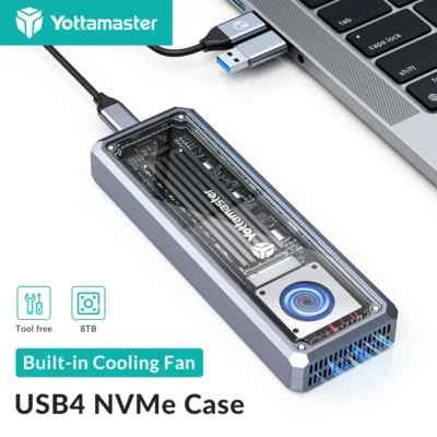 Aluminum 40Gbps M.2 SSD NVMe Enclosure USB 4 M.2 NVMe USB C Adapter for PCIe 2280 - Image 1 of 4