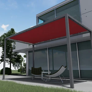 Sombra de sol roja 16-24 ft impermeable vela borde recto dosel toldo patio jardín - Imagen 1 de 7