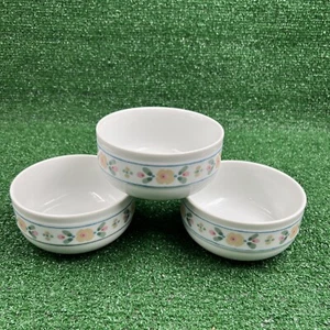 Bob Van Allen For Mikasa Stone China L9101 Bowls White Floral Lot Of 3 - Picture 1 of 7