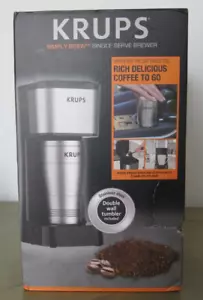 NIB KRUPS Simply Brew To-Go Single Serve Drip Coffee Maker with Travel Tumbler - Picture 1 of 4