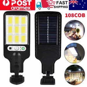 1/2x 108 COB Solar Flood Light Motion Sensor Security Wall Street Outdoor Lamp - Picture 1 of 14