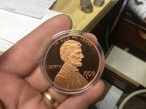 1909-S VDB Lincoln Wheat Cent -Oversized - Proof Like Copper Round, 46,7MM - Bild 1 von 3