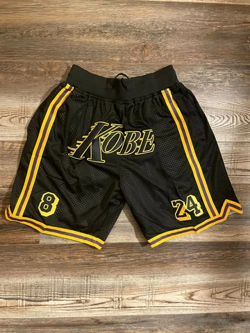 Kobe Bryant Black/Gold Summer Edition Old School Basketball Team Shorts M-L Cover