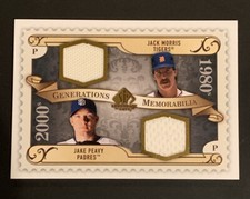 Jack Morris & Jake Peavy 2009 SP Legendary Cuts Generations Memorabilia Jersey
