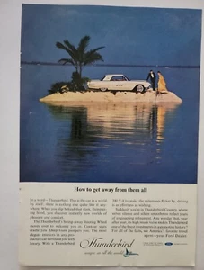 Vintage 1963 Original Druck Ad 1963 Ford Thunderbird 6,75 Zoll x 9,75 Zoll - Bild 1 von 1