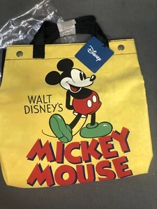 Walt Disney Mickey Mouse tote hand bag New NWT Yellow 12x12x5 snap closure - Picture 1 of 3