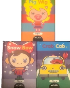NEW. x 3 FLIP A WORD HARDBACKS PHONICS learn to read PIG WIG CRAB CAB FROG JOG - Picture 1 of 2
