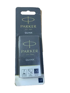 Parker Ink Cartridges for Fountain Pens Long - BLUE-BLACK Ink - Pack of 5 () - Picture 1 of 4