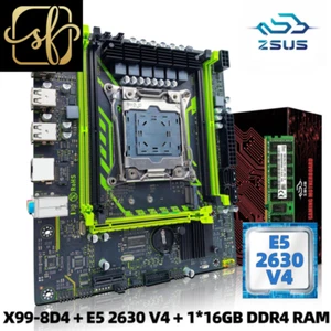 Kit set scheda madre X99-8D4 con CPU DDR4 Intel LGA2011-3 Xeon E5 2630 V4 16 GB - Foto 1 di 8