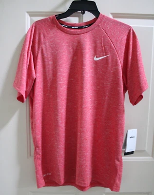 NUEVO CON ETIQUETAS Nike Swim Dri-FIT Hydroguard Natación Para hombres Grande Rojo Jaspeado S/S Camisa Top Foto 1 de 4