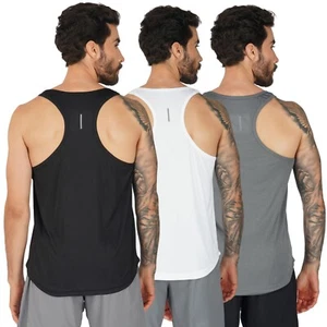 3x Mens Bodybuilding Gym Dry Cool Stringer Vest Muscle Training Running Tank Top - Picture 1 of 15