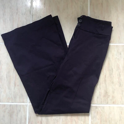 VINTAGE RIVER ISLAND PURPLE FLARED WIDE LEG TROUSERS OLD LABEL RETRO UK 8 Y2k - Image 1 of 4