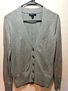 Banana Republic Women’s Sweater Cardigan V-neck Cotton Blend Gray Size Small - Picture 1 of 6
