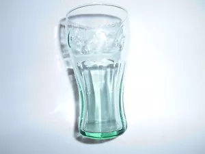 COCA COLA MINATURE LIGHT GREEN TINT GLASS 4.5"TAll RAISED LETTERING used USE - Picture 1 of 3