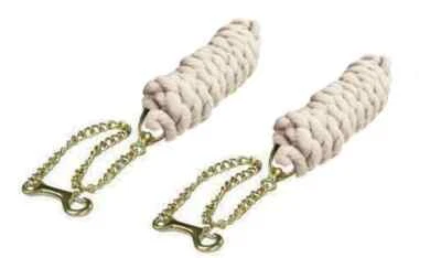 Derby Originals 10' Braided Cotton Lead Rope w/ 2' Stud Chain - Set of 2 - Image 1 of 4