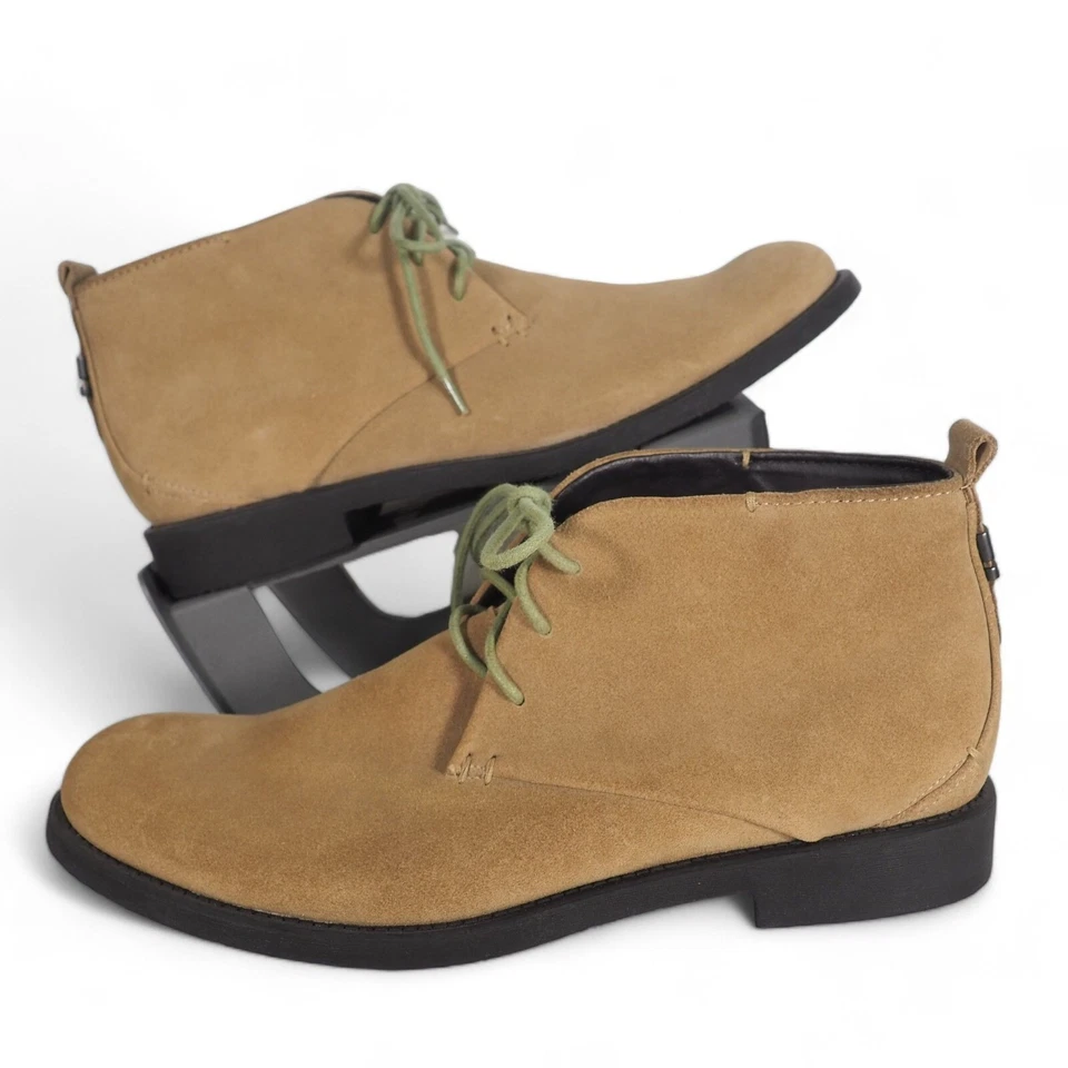 Calvin Klein Vernon 麂皮绒 Mid Chukka 靴子 米色 F7155 男式 9.5M — 第 1/4 张图片