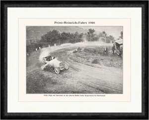 Prinz Heinrich Fahrt 1908 Mercedes Bacharach Braunbeck Faks Sport 117 Gerahmt - Bild 1 von 1