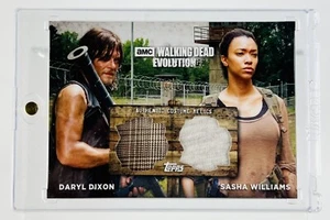 TOPPS WALKING DEAD EVOLUTION DUAL RELIC CARD DARYL/SASHA  #15/50 - Picture 1 of 3