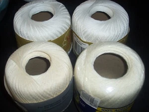 VTG lot of 8 Sock Yarn And Crochet Thread Mixed Brands DMC J P Coats White (Z108 - Picture 1 of 4