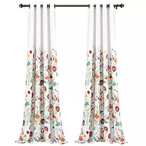Lush Decor Clarissa Floral Light Filtering Window Curtain Panel Pair, 84" L x... - Picture 1 of 6