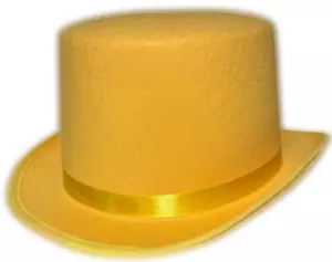 Deluxe YELLOW TOP HAT Dumb & Dumber Magician Clown Prop Costume Cap Formal  - Picture 1 of 9