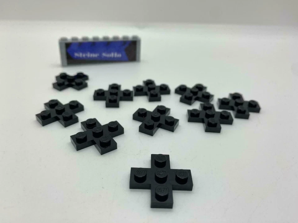 Lego (c) 10x Platte Kreuz - Kreuzplatte - 3x3- 15397 - schwarz - black - Bild 1 von 1