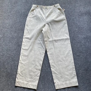 NEW Talbots Pants Womens Size 4 Tan Leg Slash Pockets Cotton Zip Extra Buttons - Picture 1 of 12