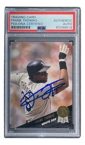 Frank Thomas Signed 1993 Leaf #195 Chicago White Sox Trading Card PSA/DNA - Picture 1 of 3