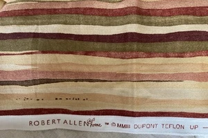 Robert Allen Home Upholstery Fabric Tan Rust Green Stripe DuPont Teflon 4.5 Yd - Picture 1 of 3