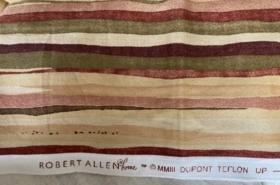 Tela de tapicería para el hogar Robert Allen color tostado óxido verde rayas DuPont teflón 4,5 yardas Foto 1 de 3