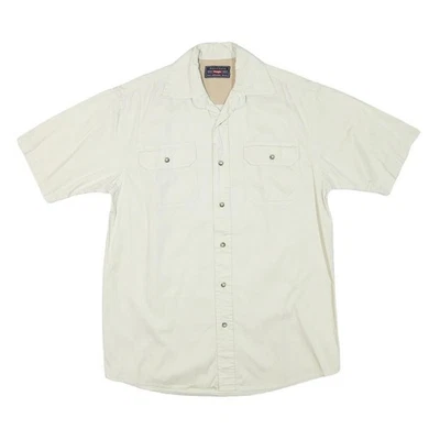 Camisa WRANGLER Para Hombres Blanca Manga Corta S Bolsillo con Botones Informal Mezcla de Algodón Foto 1 de 4