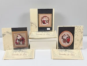 Lot 3 Lavender & Lace Victorian Designs Cross Stitch Patterns Christmas Santa - Picture 1 of 4