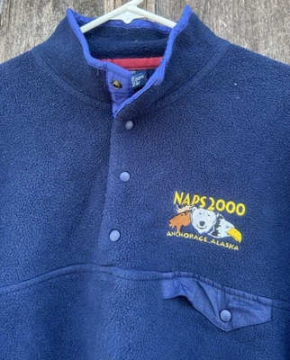 Vintage Y2K Alaska Men’s (L) Synchilla Style Blue Fleece Pullover Sweatshirt - Image 1 of 4