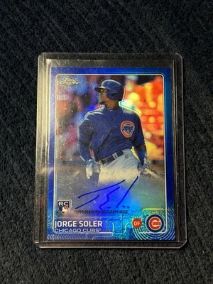 Topps Chrome JORGE SOLER RC 2015 refractor azul automático 150/150 cubos combinación de colores Foto 1 de 2