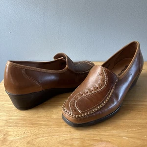 Spring Step Womens Rachael Leather Loafers Brown Slip-on US6.5 EU37 UK4 Academia - Picture 1 of 22