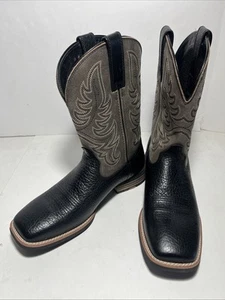 Ariat Herren Everlite Countdown Western Leder Eckige Zehe Stiefel Schwarz Größe 8.5D - Bild 1 von 8