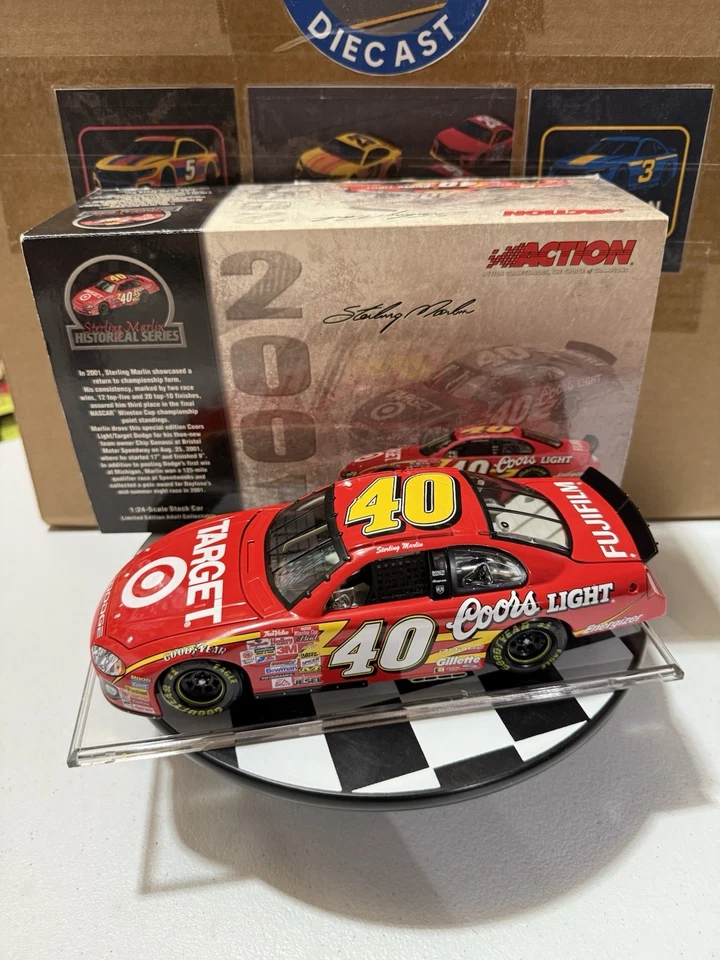 RARO* Sterling Marlin #40 COORS LIGHT TARGET HISTORIC SERIES 2001 1/24 Diecast - Imagem 1 de 4