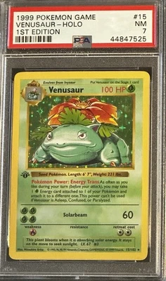 1999 POKEMON BASE SET 1ST EDITION #15 VENUSAUR HOLO PSA 7 - Image 1 of 3