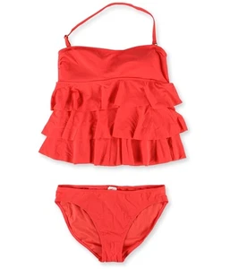Island Escape Womens Tiered Shaper 2 Piece Bandini, coral, 12 - Picture 1 of 1